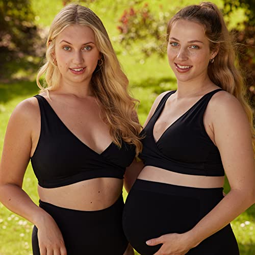 Suekaphin 5pack Nursing Bra Maternity Bra Breastfeeding Sleeping/Sleep Bra Pregnancy Women's Seamless Bralette Wirefree,Medium,Black/Nude/White/Pink/HuntGreen
