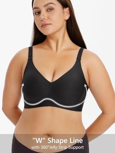 HBselect Nursing Bras for Breastfeeding Seamless Ultra Comfort Maternity Bra, Natural Shape, Pregnancy Sleep Bralette with Extra Bra Extender