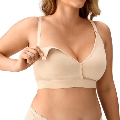 HBselect 5 Pack Nursing Bras for Breastfeeding, Seamless V Neck Maternity Bra Wireless Women Pregnancy Sleep Bralette