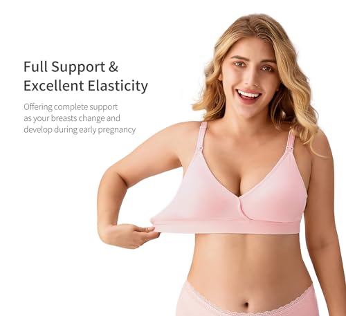 HBselect 5 Pack Nursing Bras for Breastfeeding, Seamless V Neck Maternity Bra Wireless Women Pregnancy Sleep Bralette