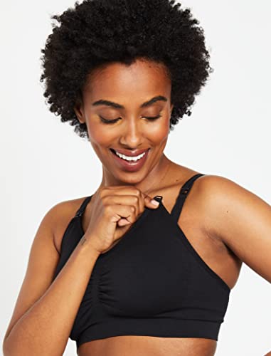Motherhood Maternity Women's Maternity Seamless Clip Down Nursing Bra, Black, Large
