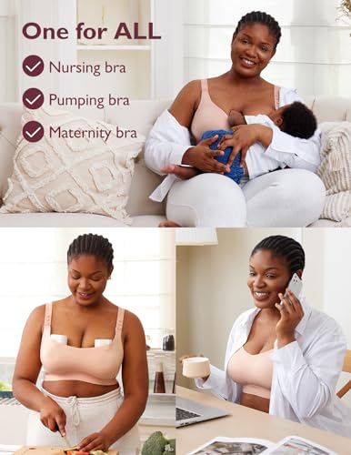 Momcozy Pumping and Nursing Bra for Breastfeeding, 3-in-1 Maternity Bra, CozyFitClasp for Wearable Breast Pump M5, S12 Pro