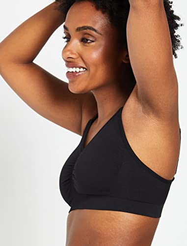 Motherhood Maternity Women's Maternity Seamless Clip Down Nursing Bra, Black, Large