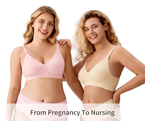 HBselect 5 Pack Nursing Bras for Breastfeeding, Seamless V Neck Maternity Bra Wireless Women Pregnancy Sleep Bralette