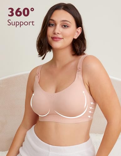 Momcozy Pumping and Nursing Bra for Breastfeeding, 3-in-1 Maternity Bra, CozyFitClasp for Wearable Breast Pump M5, S12 Pro