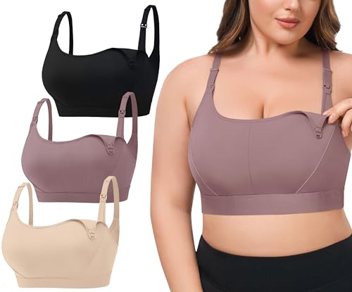 VIMMYTHS Women Maternity Pregnancy Nursing Bras for Breastfeeding - 3Pack(S-4XL) - Adjustable Comfortable Bralette