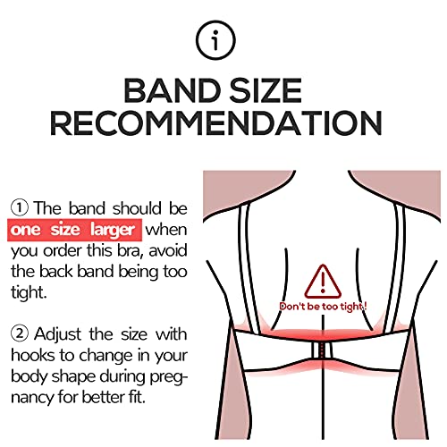 MOMANDA Women's Lace Nursing Bra Wirefree Padded Breastfeeding Maternity Bralette Cute Black 36D