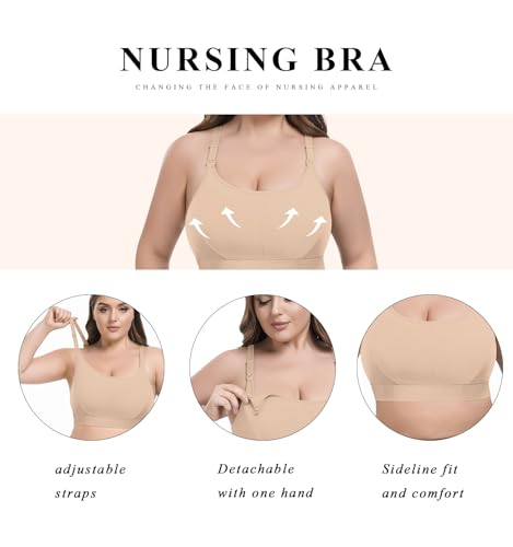 VIMMYTHS Women Maternity Pregnancy Nursing Bras for Breastfeeding - 3Pack(S-4XL) - Adjustable Comfortable Bralette