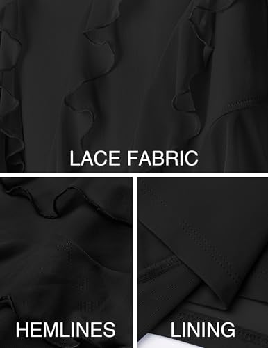 ZESICA Women's Strapless Mesh Bodycon Tube Dress, Black