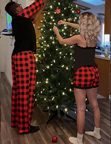 Avidlove Red Plaid Cami PJ Set with Lace