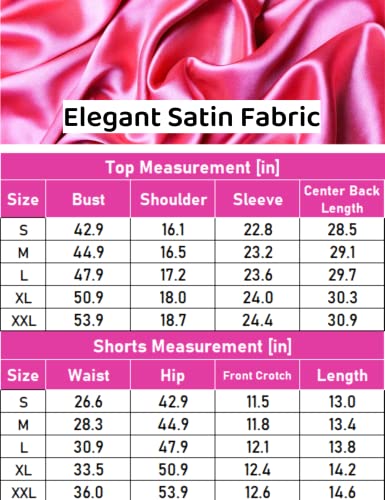 Navy Blue Satin Pajama Set for Women