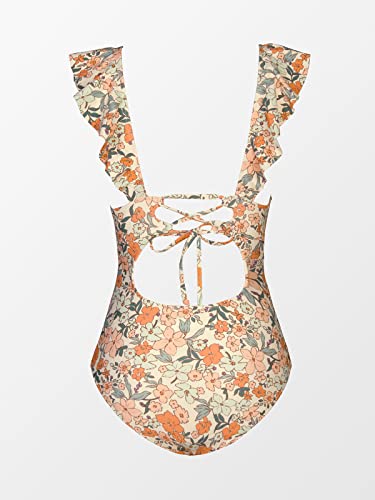 CUPSHE Floral Print Deep V One Piece Swimsuit