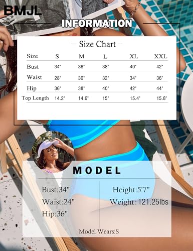 BMJL Color Block Two Piece Bikini Set (XL, Blue)