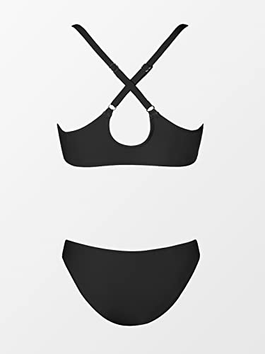 CUPSHE Black V-Neck Knot Bikini Set Women's Swimsuit