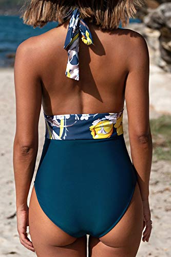 CUPSHE Yellow Floral One Piece Swimsuit for Women