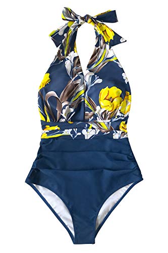CUPSHE Yellow Floral One Piece Swimsuit for Women