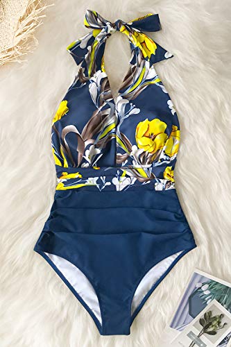 CUPSHE Yellow Floral One Piece Swimsuit for Women