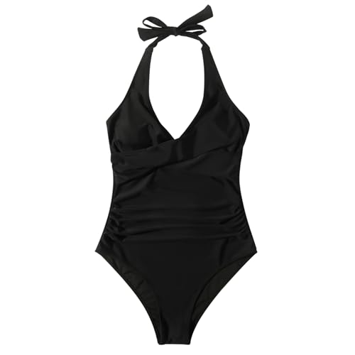 SUUKSESS Women's Sexy Tummy Control Monokini Swimsuit Black