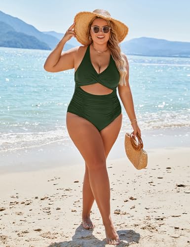 Blooming Jelly Tummy Control One Piece Swimsuit, Green