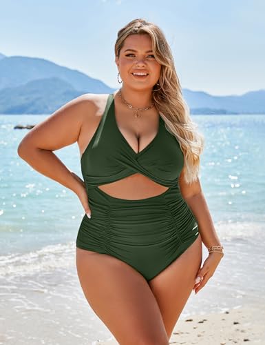 Blooming Jelly Tummy Control One Piece Swimsuit, Green