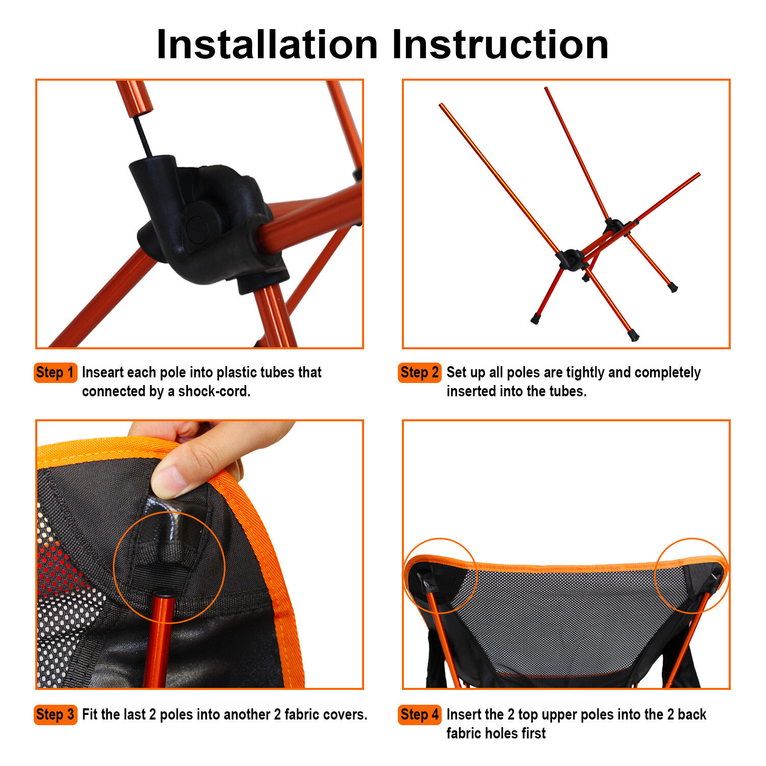 NiceC Ultralight Portable Folding Camping Chair with Storage Bags