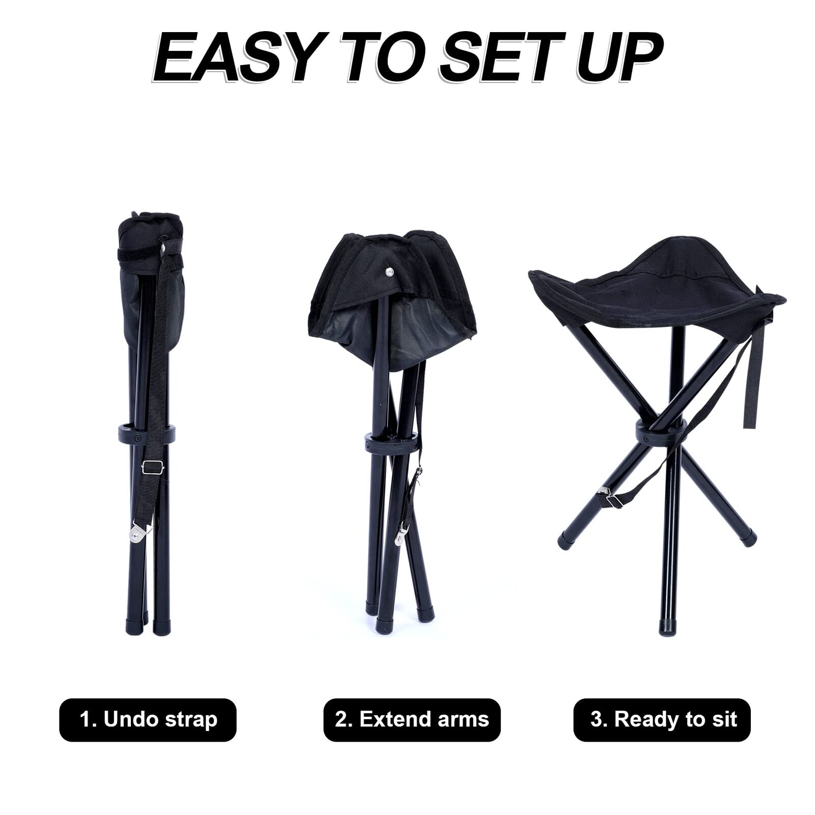 YSSOA Portable Folding Camp Stool Tri-Leg Chair
