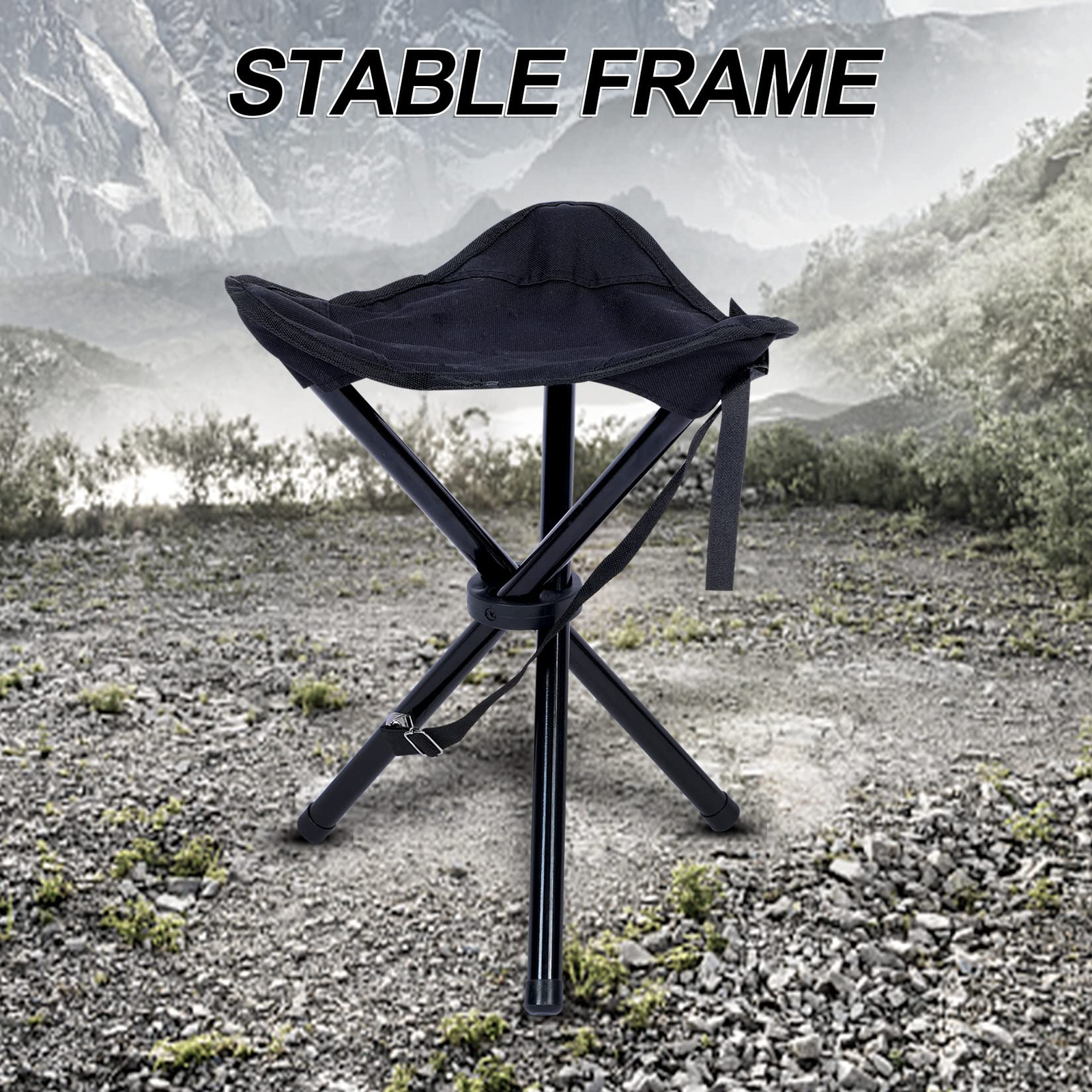 YSSOA Portable Folding Camp Stool Tri-Leg Chair