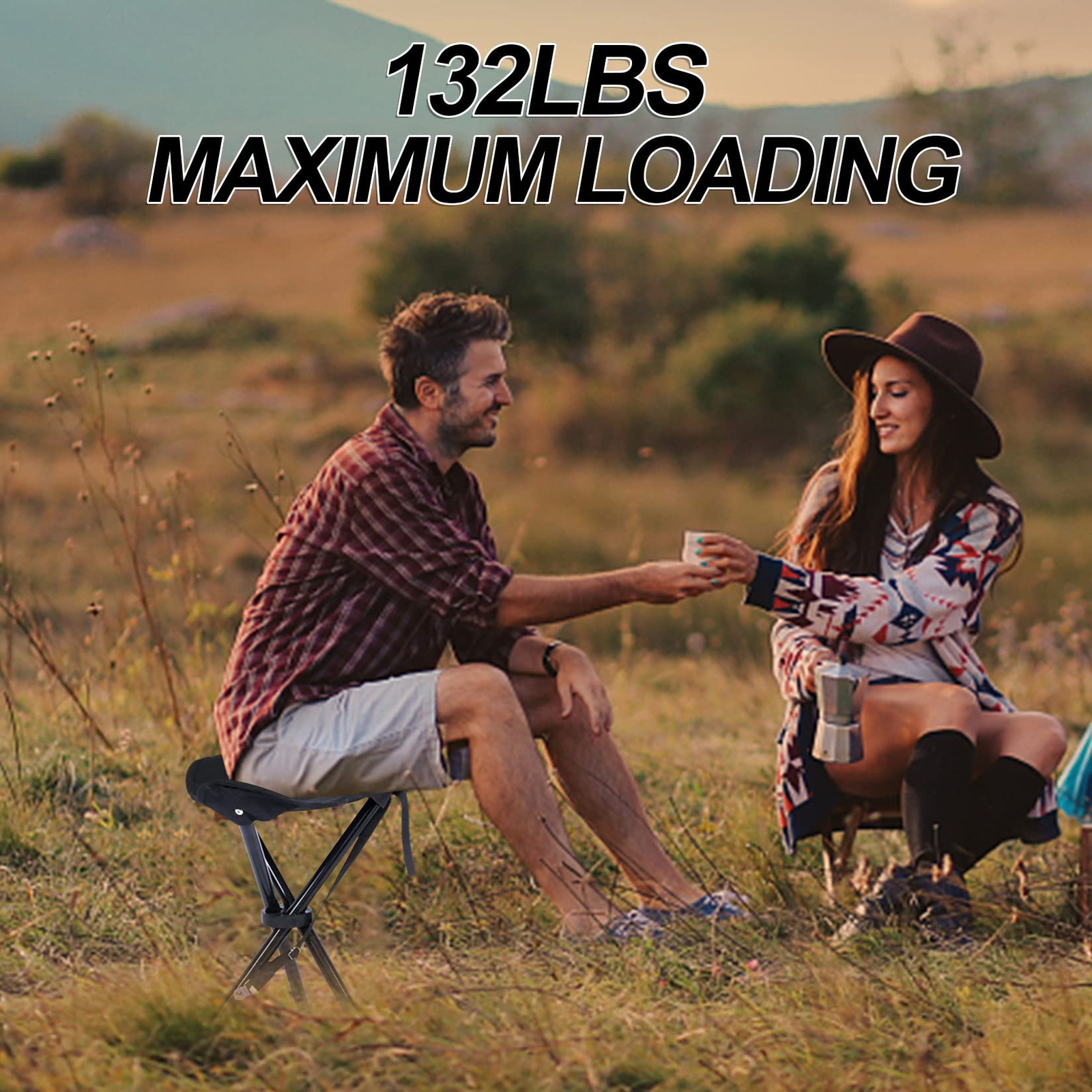 YSSOA Portable Folding Camp Stool Tri-Leg Chair