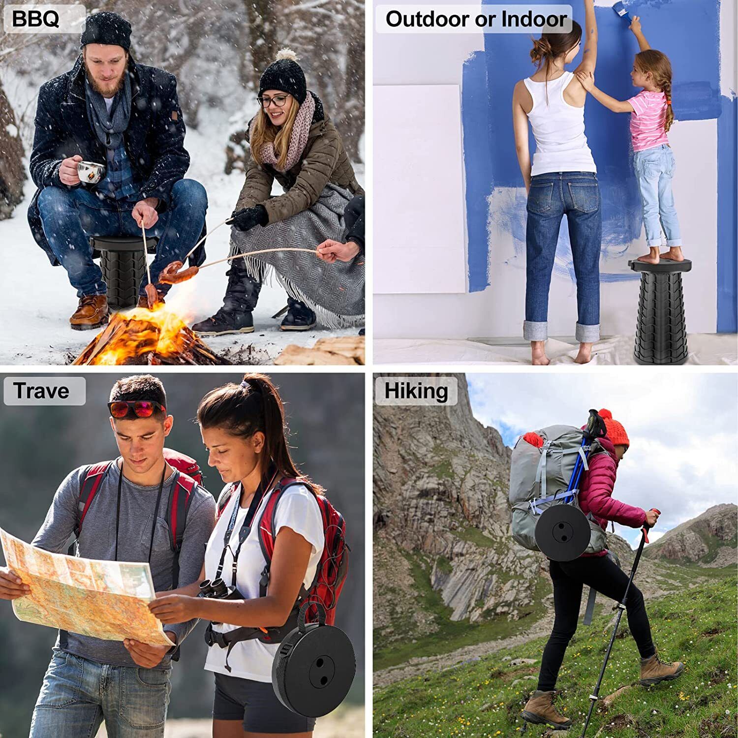 Portable Telescopic Camping Chair Seat for Outdoor Use