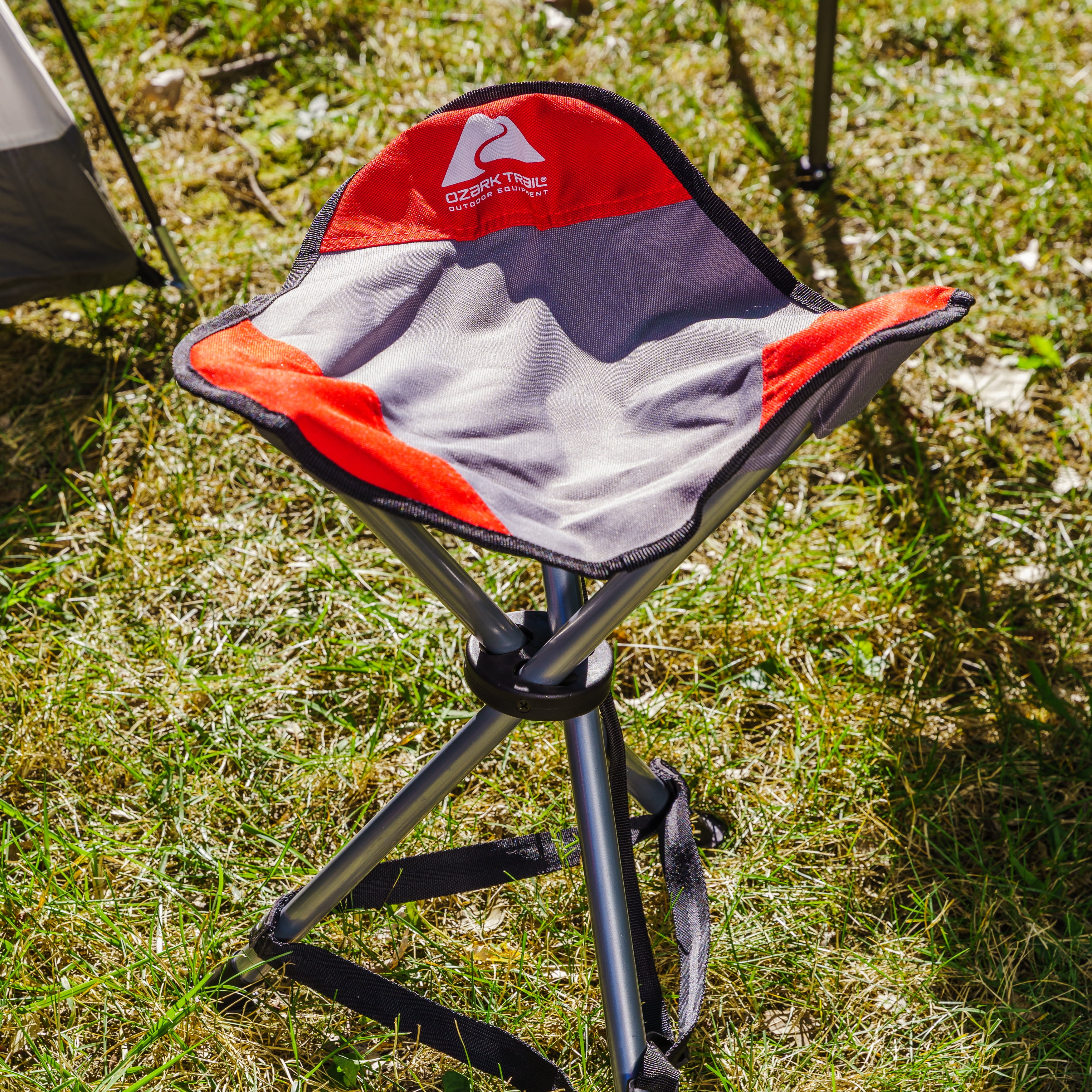Ozark Trail Red Camp Stool with Carry Strap