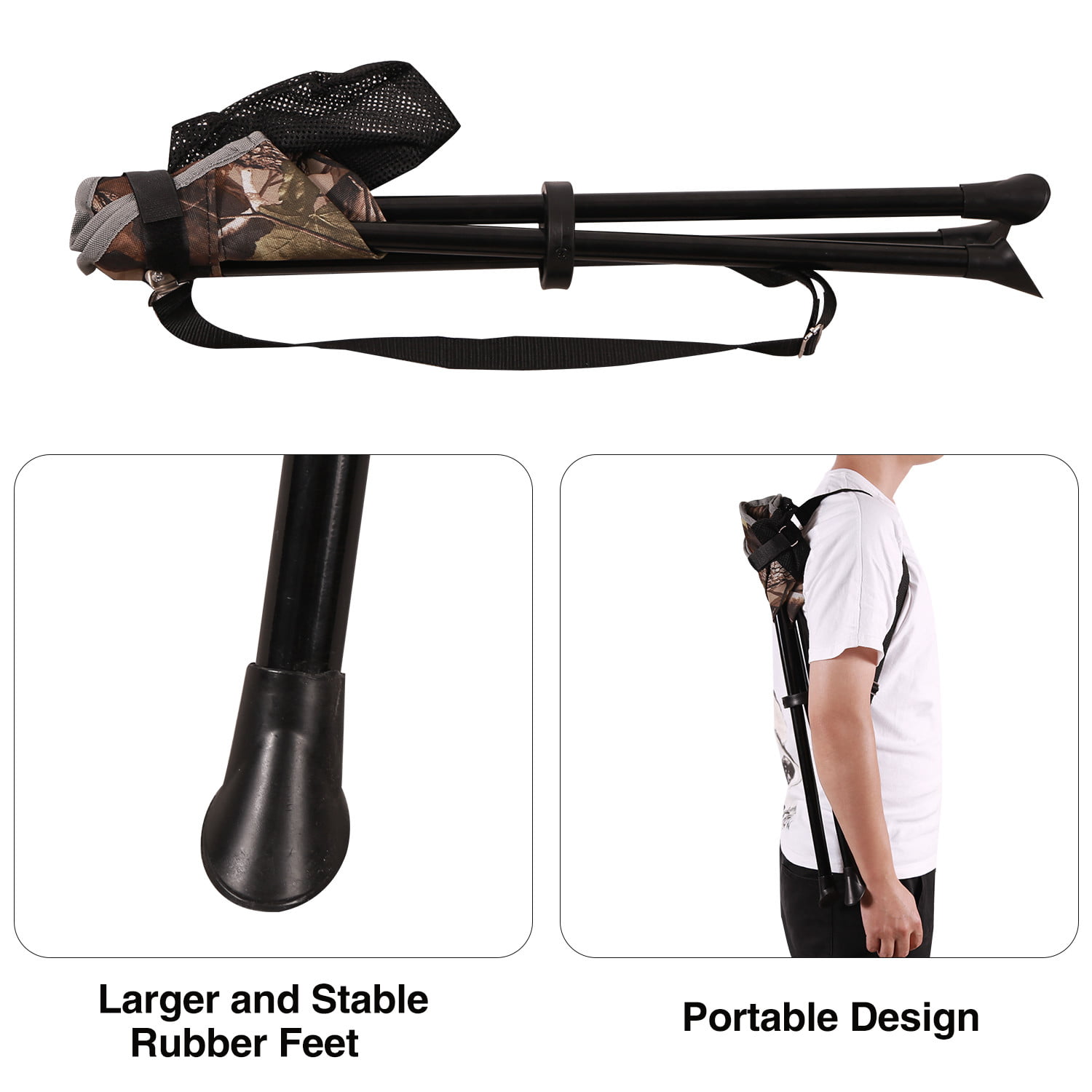 Lightweight Portable Folding Camping Stool 300lb, 2 Pack