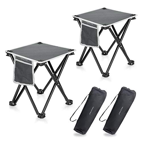 TRIPLE TREE Camping Stool 2 Pack, Grey, 13.8