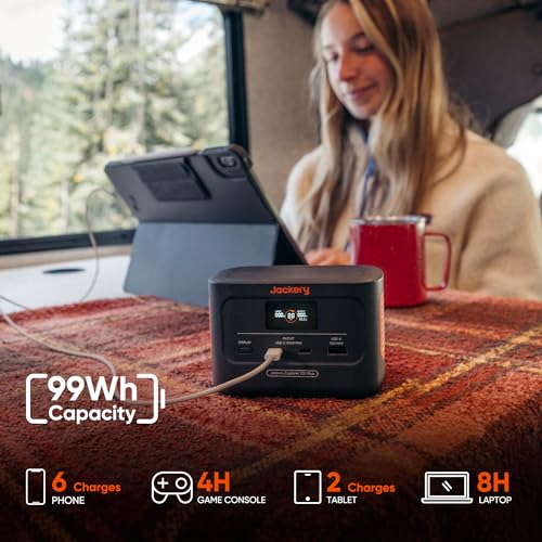 Jackery Explorer 100 Plus Portable Power Station or Car Camping, 99Wh/31000mAh, LiFePO4 Battery