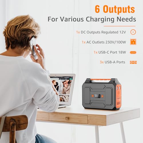Powkey 100W Portable Solar Power Station for Camping
