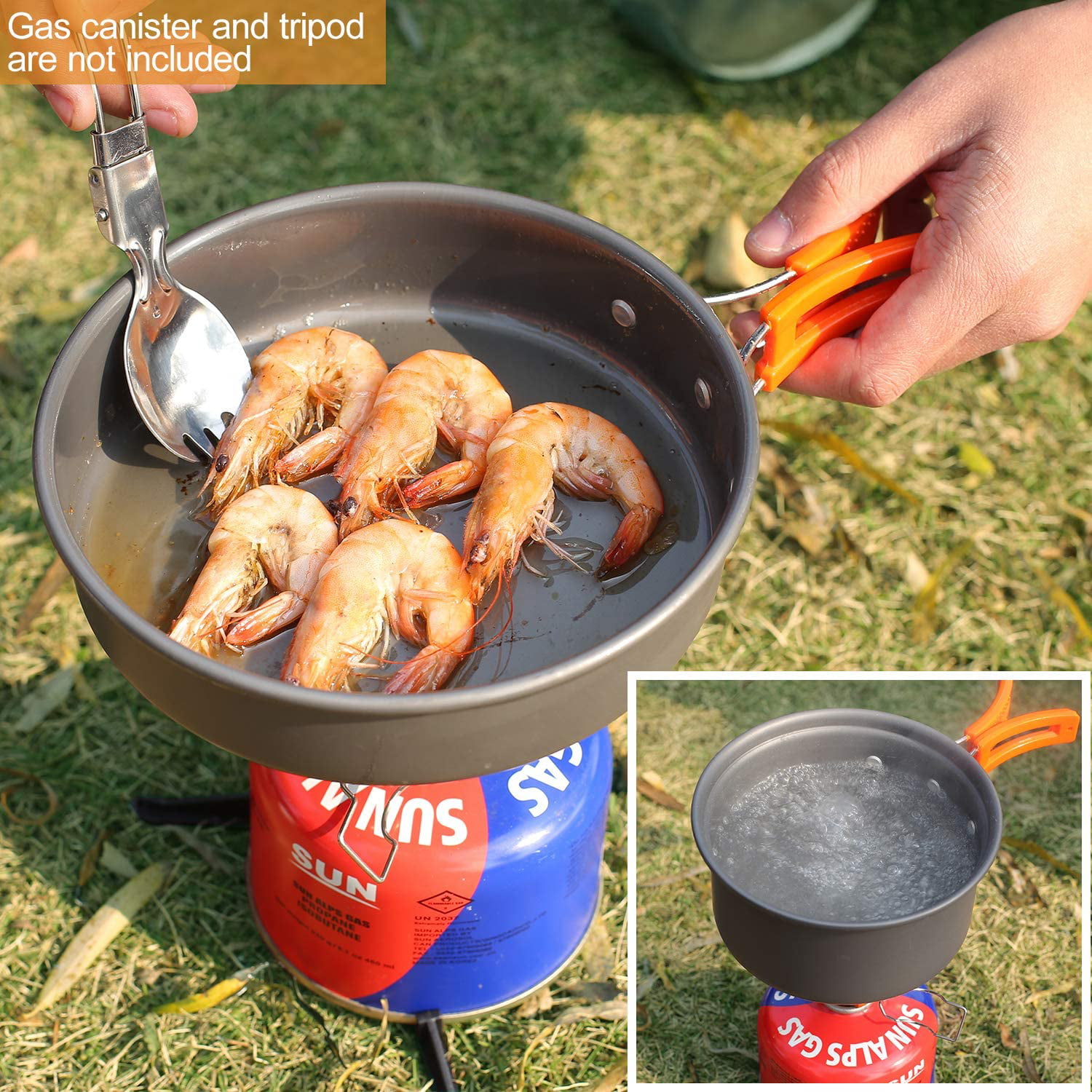 REDCAMP 13 PCS Aluminum Camping Cookware Mess Kit