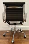 Black Leather Eames Aluminum Group Management Chair