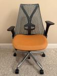 Herman Miller Sayl Chair – Orange Seat, Graphite Back