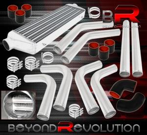 Turbo Charger Polished Aluminum Piping Kit with Intercooler