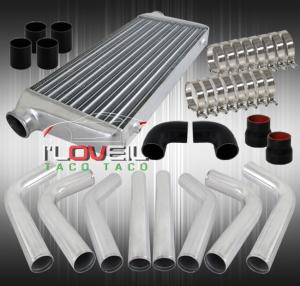 Turbo Intercooler with Polished Aluminum Pipe Kit