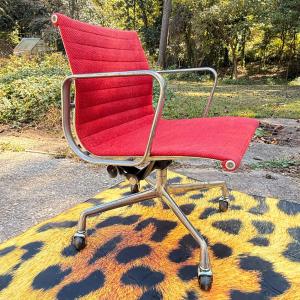 Eames Red Cloth Executive Desk Chair by Herman Miller