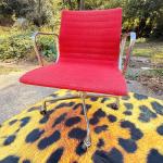 Eames Red Cloth Executive Desk Chair by Herman Miller