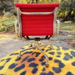 Eames Red Cloth Executive Desk Chair by Herman Miller