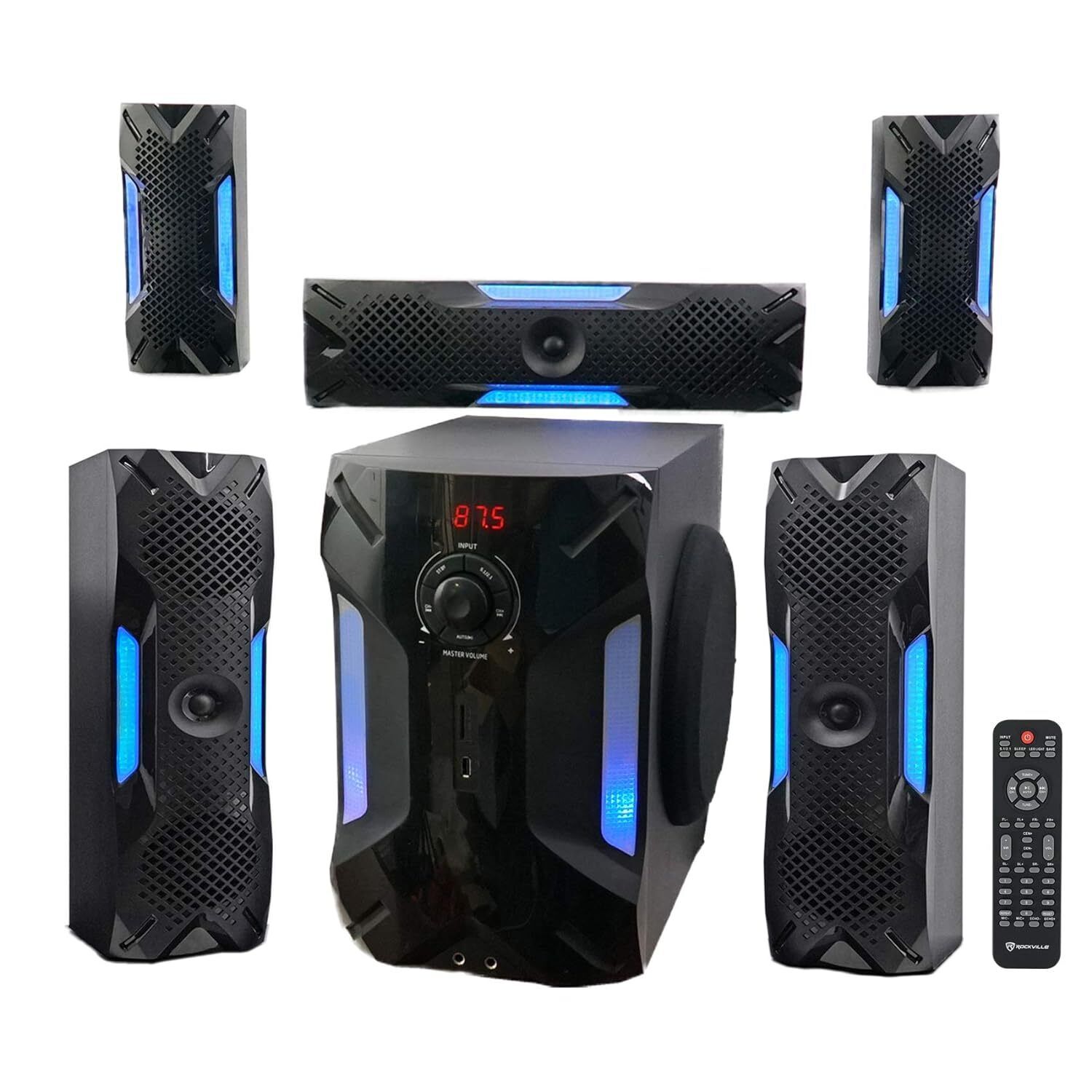 Rockville HTS56 5.1 Channel Home Theater System/Subwoofer