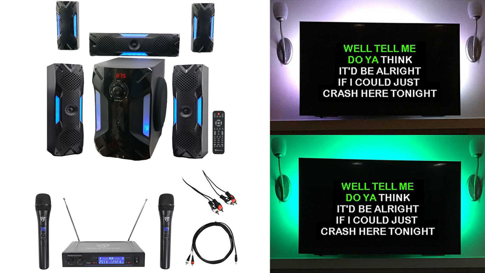 Rockville Karaoke System with Bluetooth & Wireless Mics