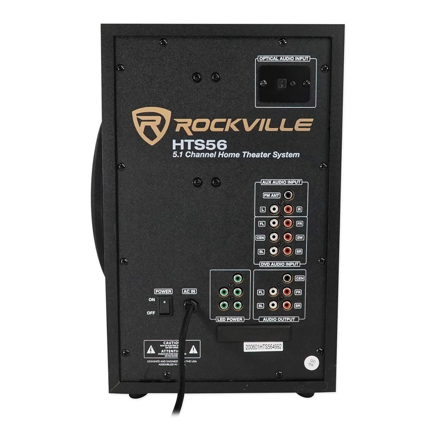 Rockville HTS56 5.1 Channel Home Theater System/Subwoofer