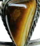 Bold Tiger Eye Open Cuff Bracelet in Silver