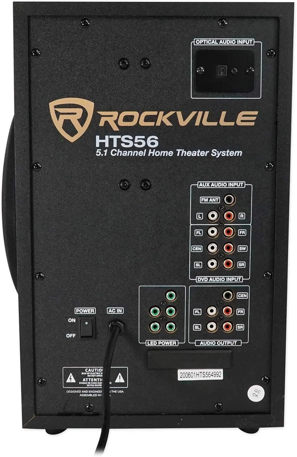 Black 5.1 Channel Home Theater System with Bluetooth