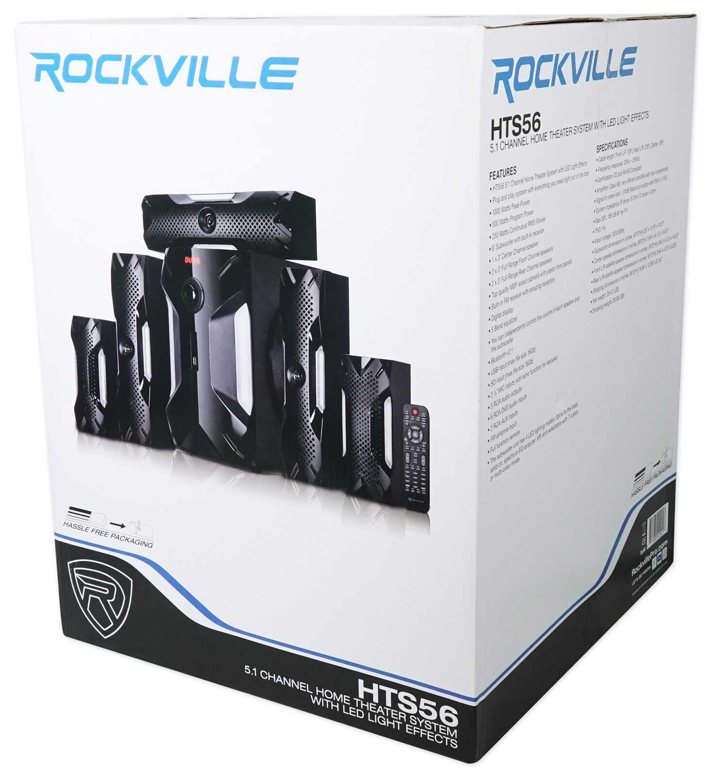 Rockville Bluetooth Home Theater Karaoke System with Subwoofer