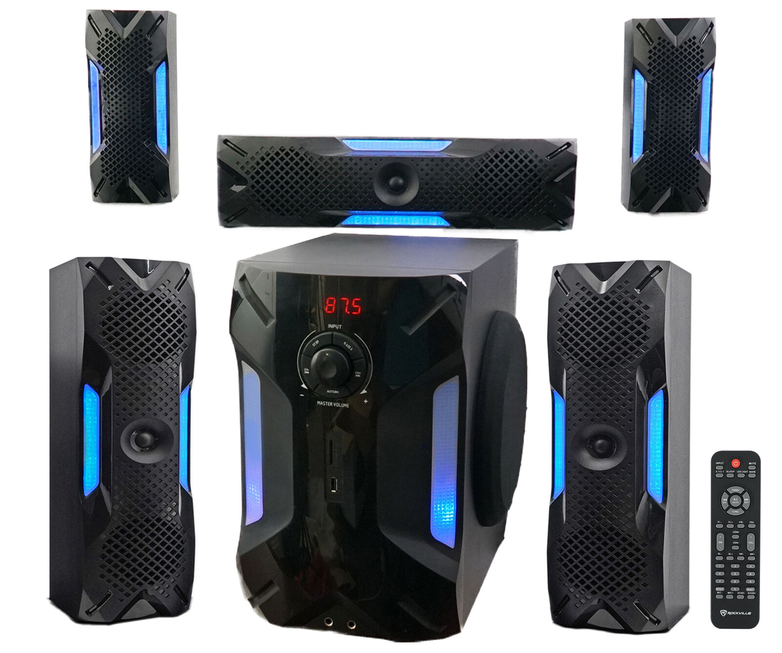 Rockville HTS56 5.1 Ch Home Theater System w/Subwoofer