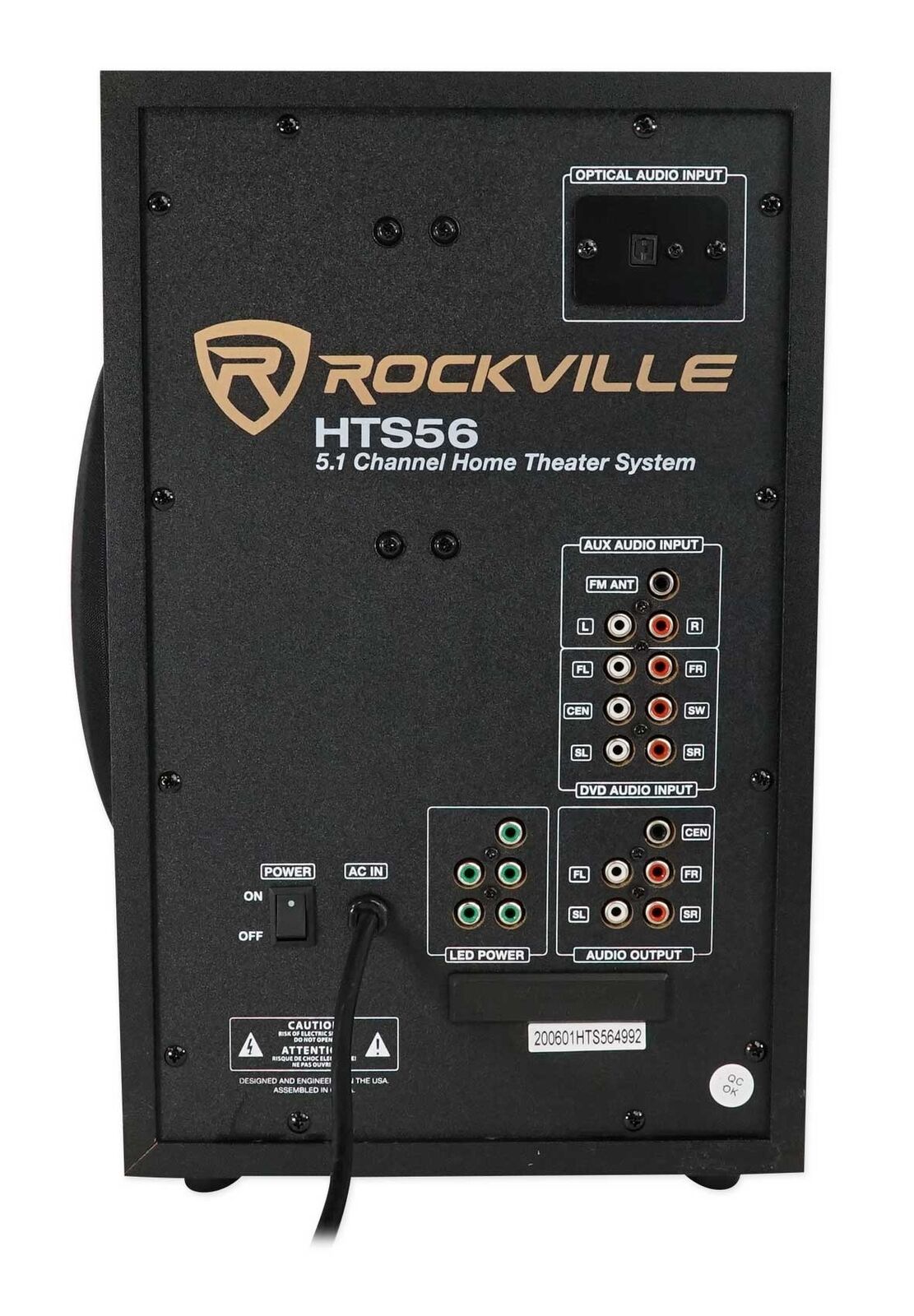 Rockville HTS56 5.1 Ch Home Theater System w/Subwoofer